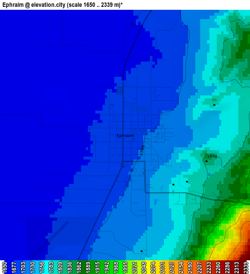 Ephraim elevation map