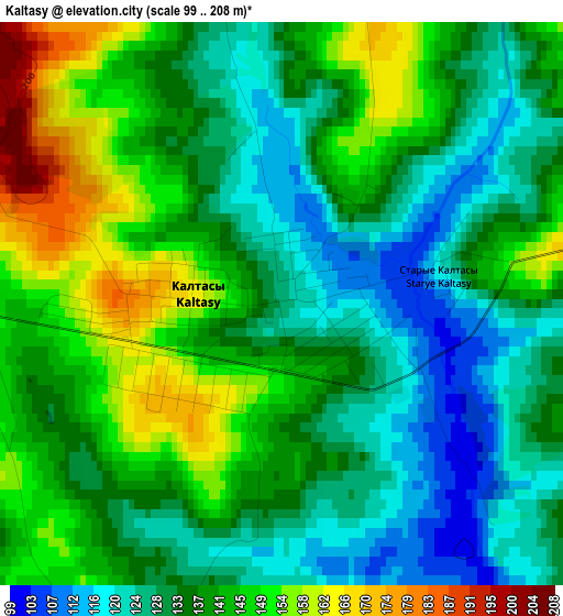 Kaltasy elevation map