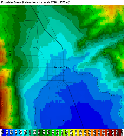 Fountain Green elevation map