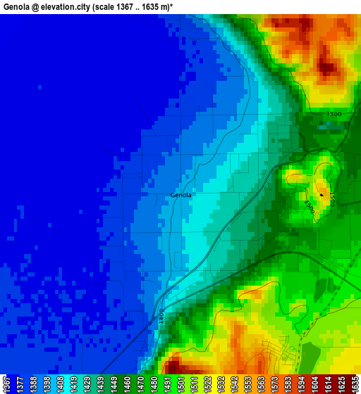 Genola elevation map