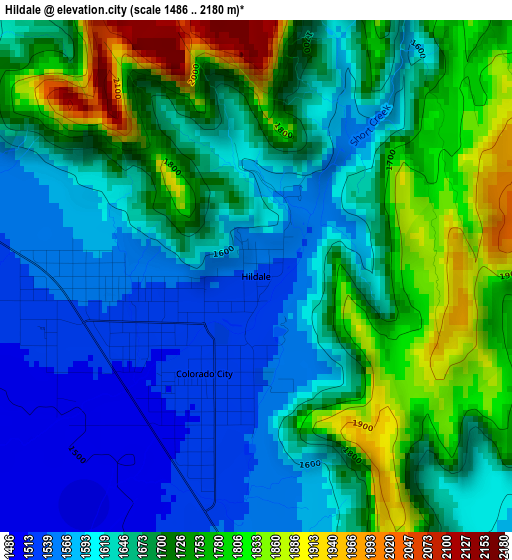 Hildale elevation map