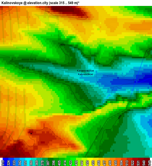 Kalinovskoye elevation map