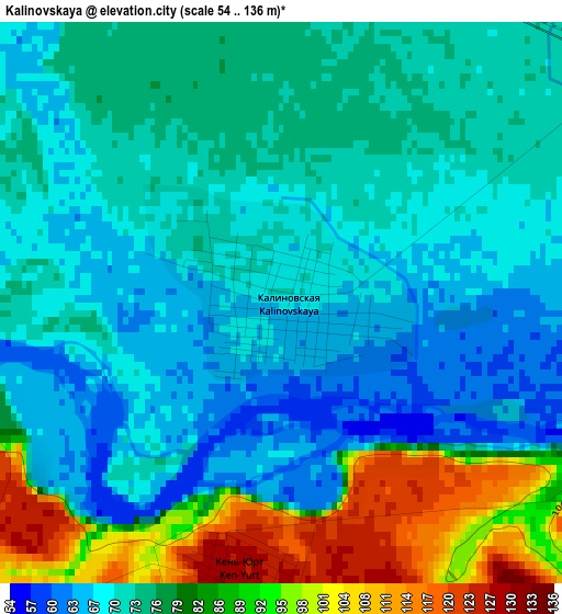 Kalinovskaya elevation map