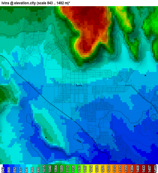 Ivins elevation map