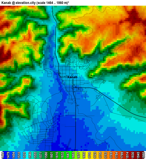 Kanab elevation map