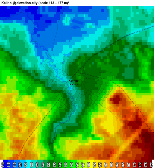 Kalino elevation map