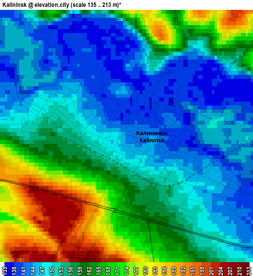 Kalininsk elevation map