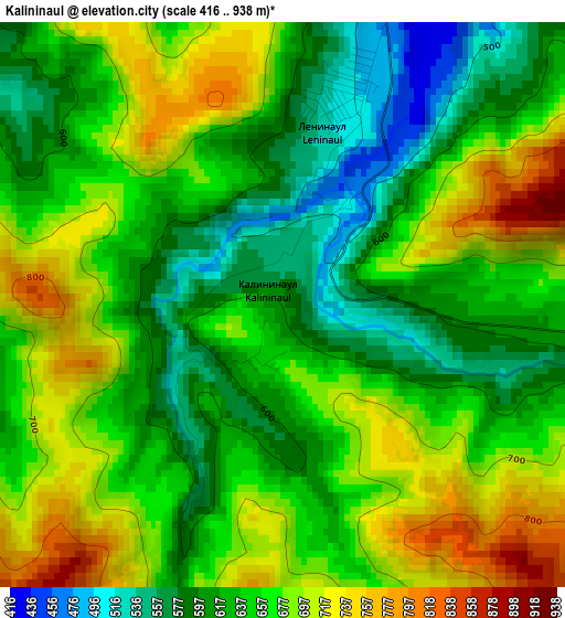 Kalininaul elevation map