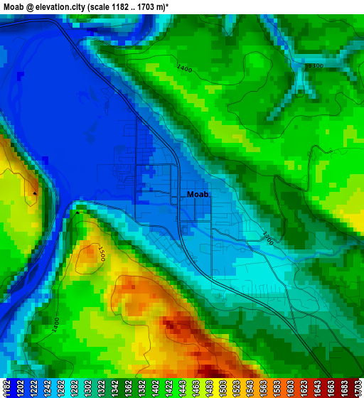 Moab elevation map