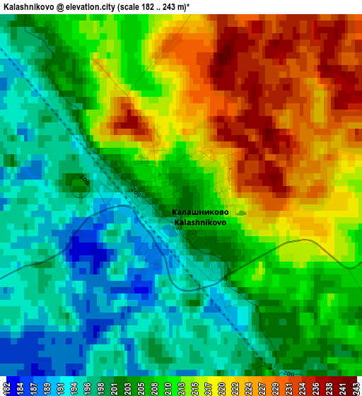 Kalashnikovo elevation map