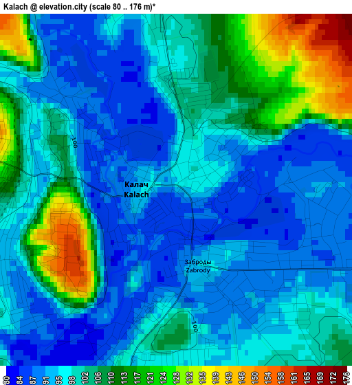 Kalach elevation map