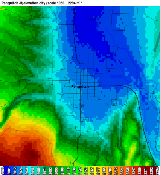 Panguitch elevation map