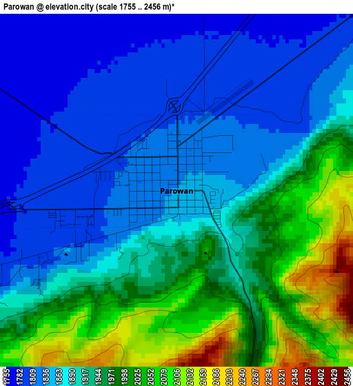 Parowan elevation map