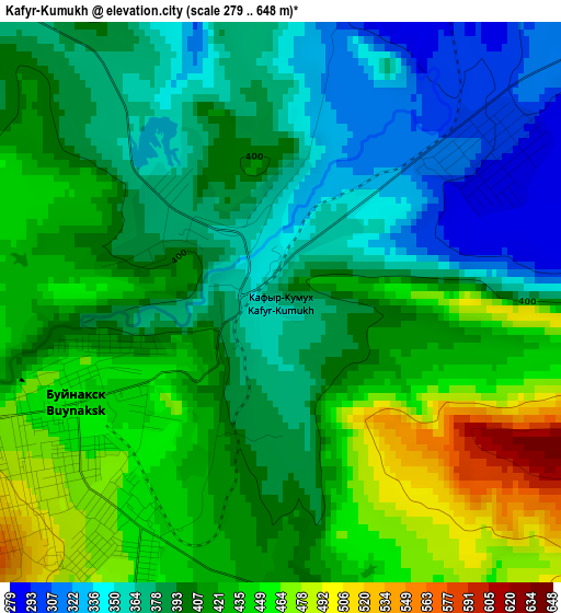 Kafyr-Kumukh elevation map