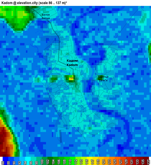 Kadom elevation map