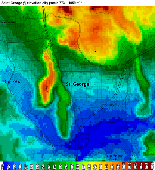 Saint George elevation map