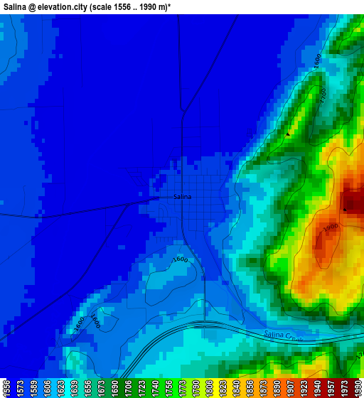 Salina elevation map