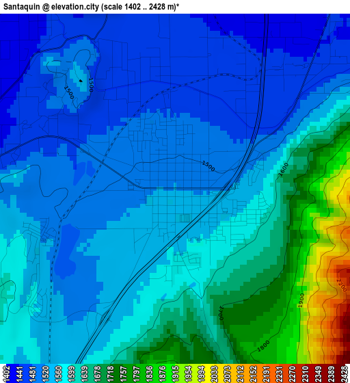 Santaquin elevation map