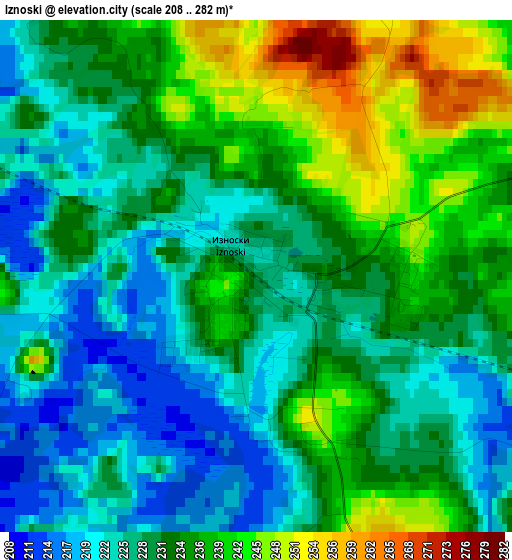 Iznoski elevation map