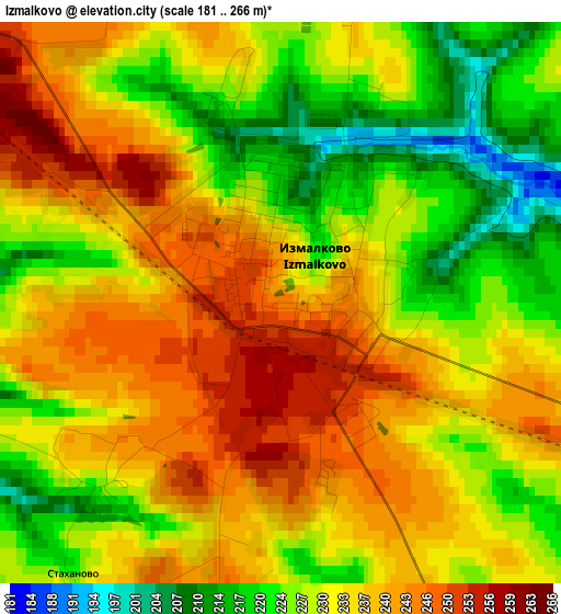 Izmalkovo elevation map