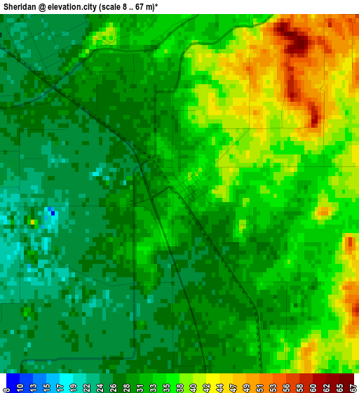 Sheridan elevation map