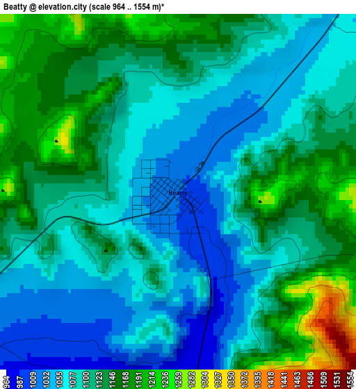 Beatty elevation map