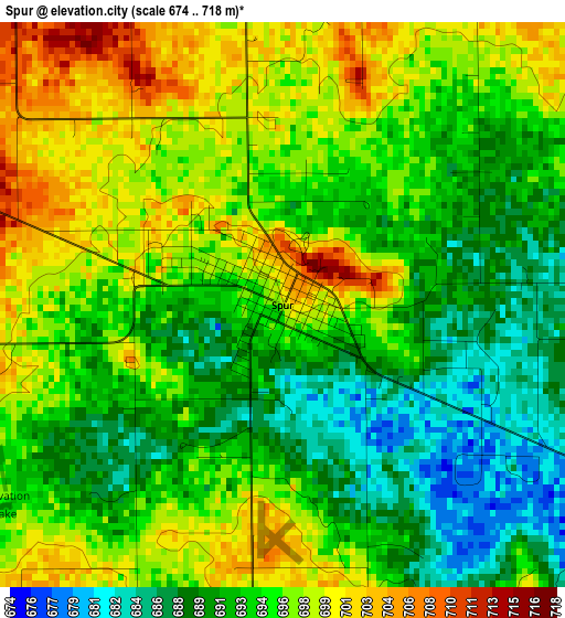 Spur elevation map