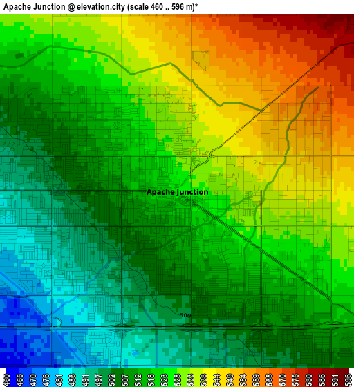 Apache Junction elevation map