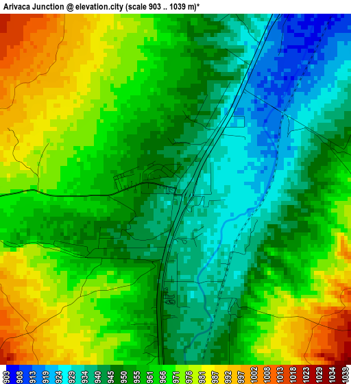 Arivaca Junction elevation map