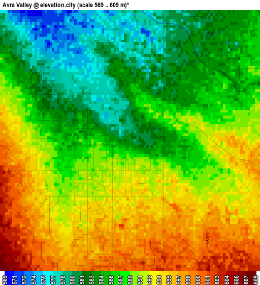 Avra Valley elevation map