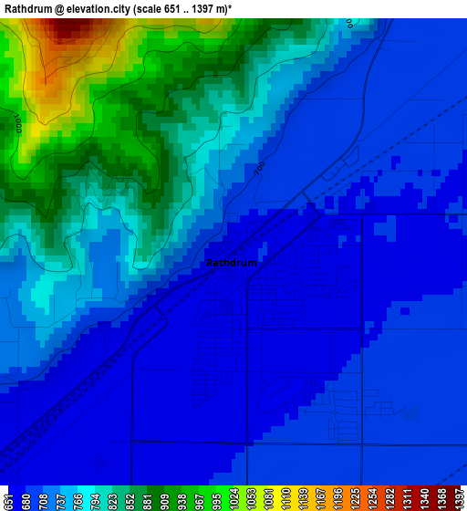 Rathdrum elevation map