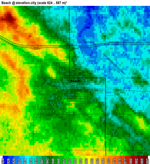 Beach elevation map