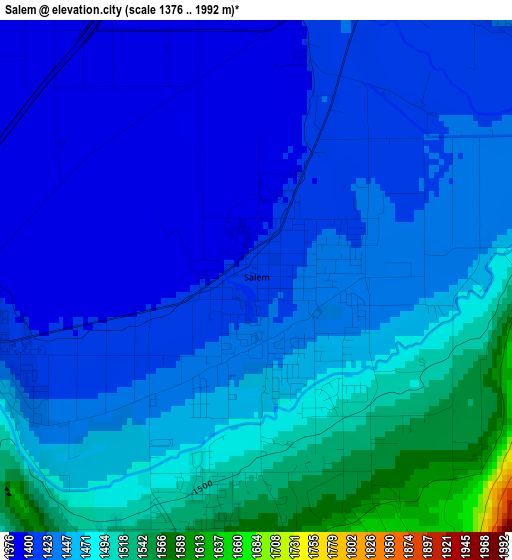 Salem elevation map