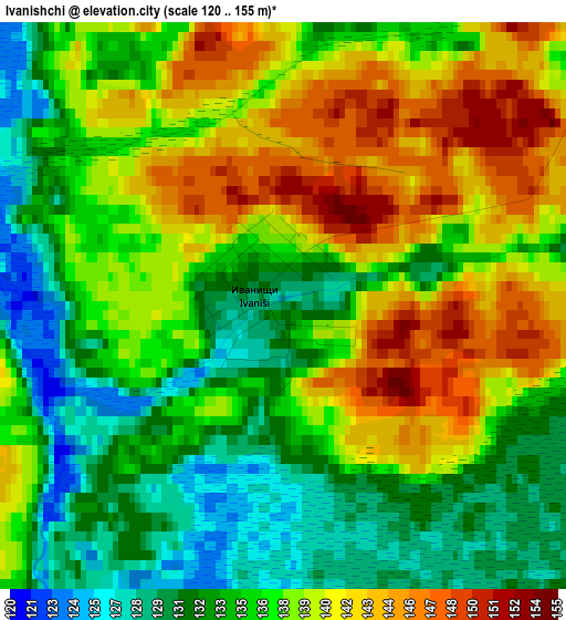 Ivanishchi elevation map