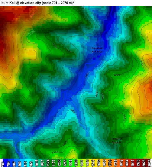 Itum-Kali elevation map