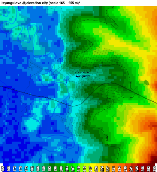 Isyangulovo elevation map