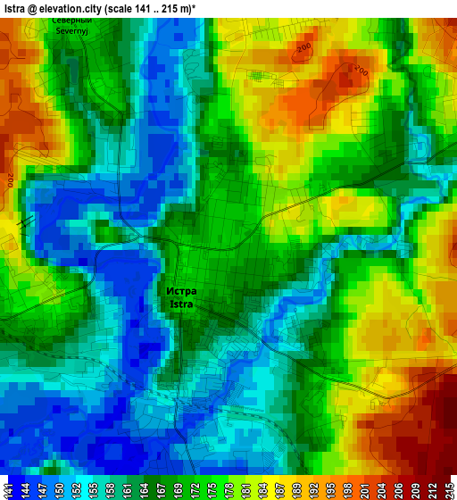 Istra elevation map