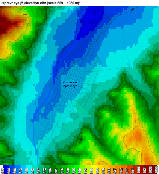 Ispravnaya elevation map