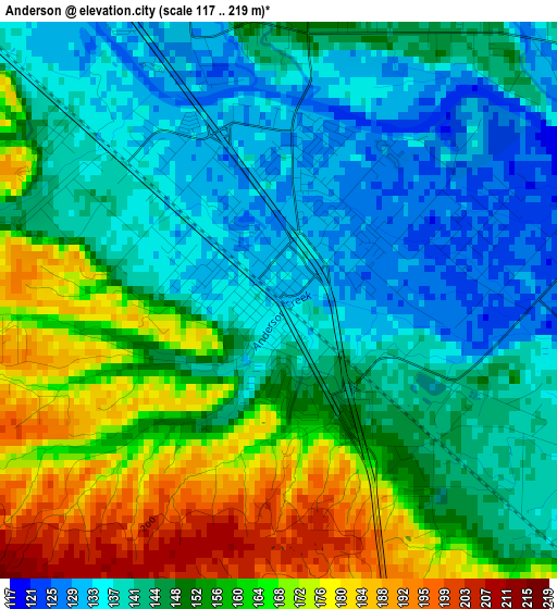 Anderson elevation map