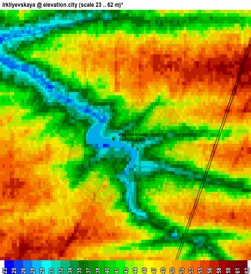 Irkliyevskaya elevation map