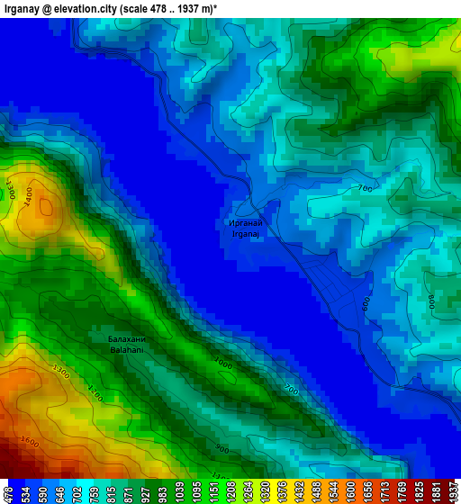 Irganay elevation map