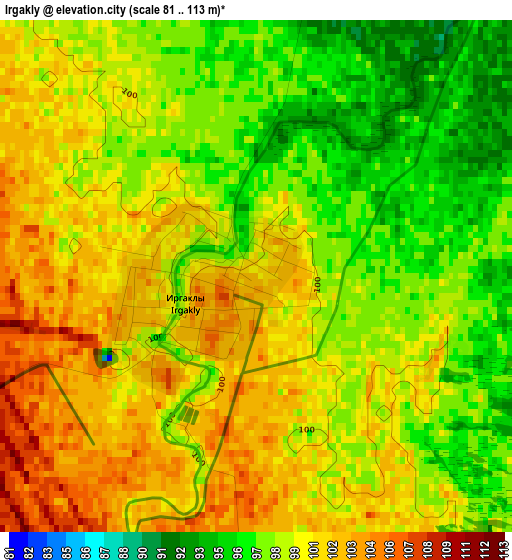 Irgakly elevation map