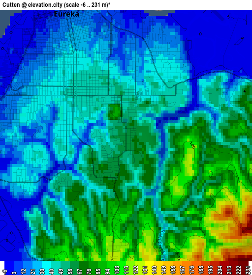 Cutten elevation map