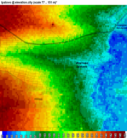 Ipatovo elevation map