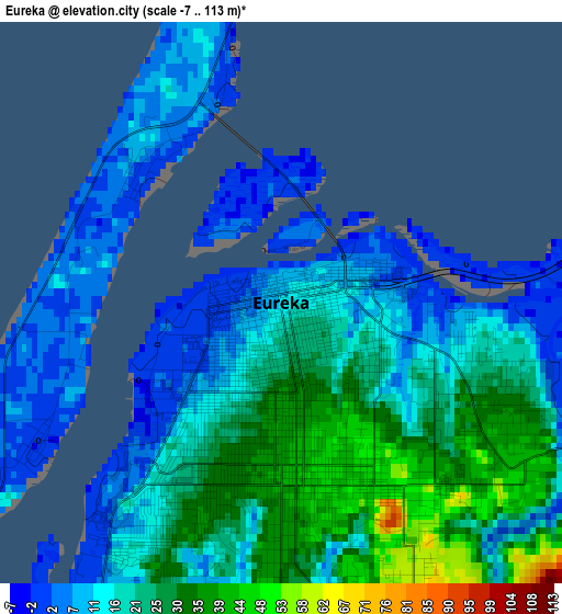 Eureka elevation map