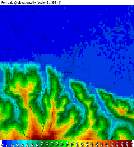 Ferndale elevation map