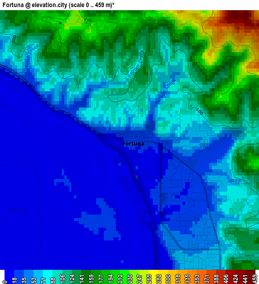 Fortuna elevation map