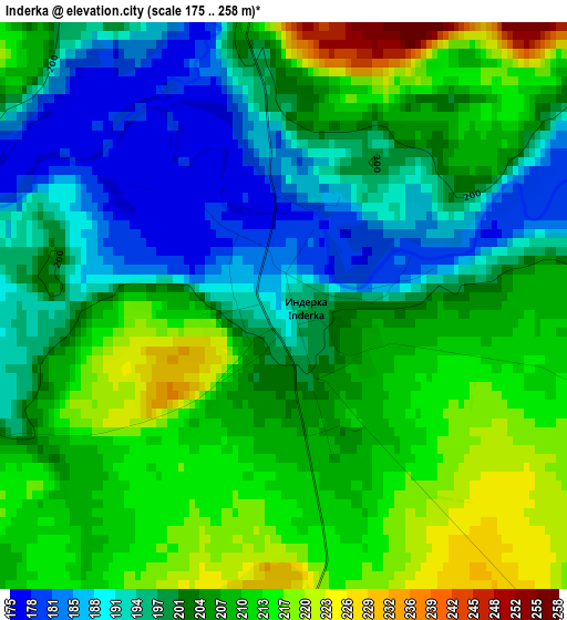 Inderka elevation map