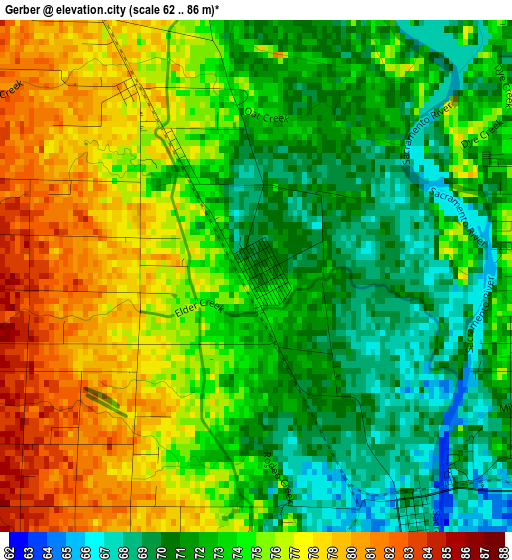 Gerber elevation map