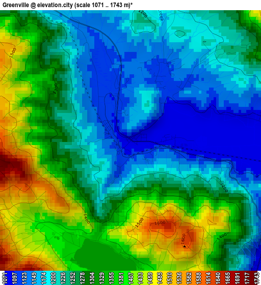 Greenville elevation map